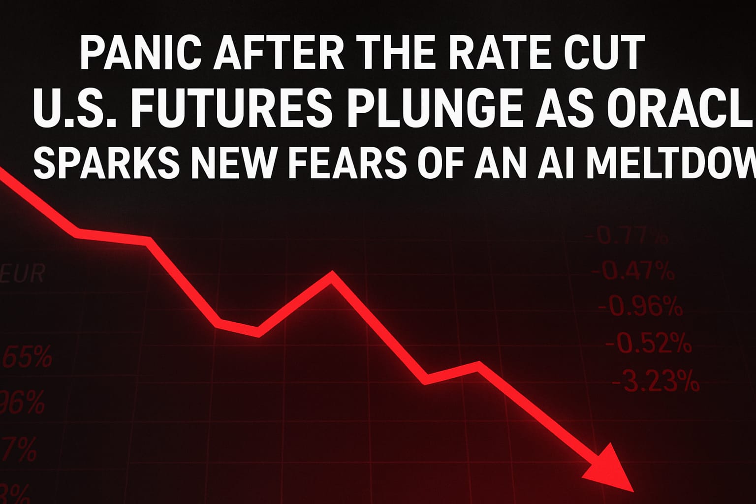 Panic After the Rate Cut: U.S. Futures Plunge as Oracle Sparks New Fears of an AI Meltdown